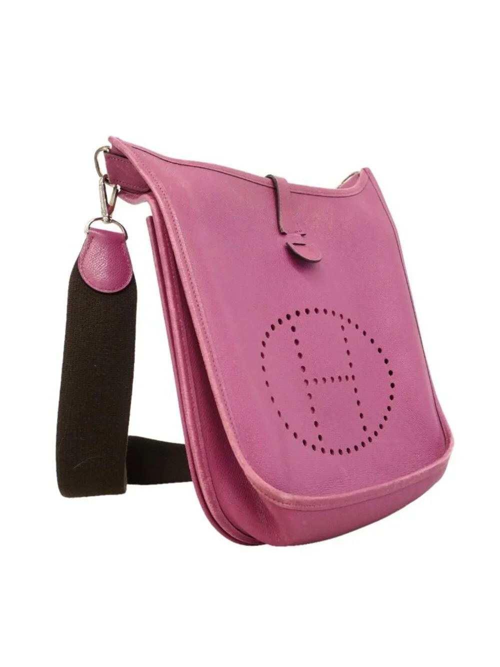 Hermes Shoulder Bag Evelyne 2 PM Veau Epsom Cyclamen Silver